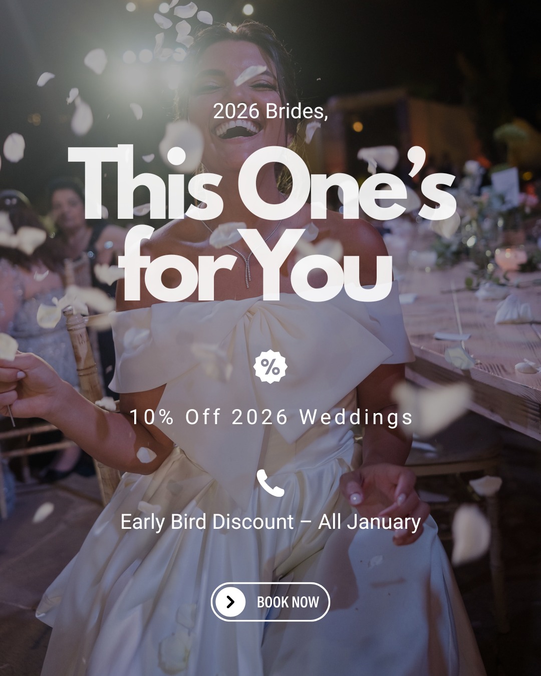 For the dreamers and early planners 
✨ Book your 2026 wedding this January & save 10%.
📞 Call +961 70 50 15 50 to book your appointment,
or tag a 2026 bride so she doesn’t miss her chance!